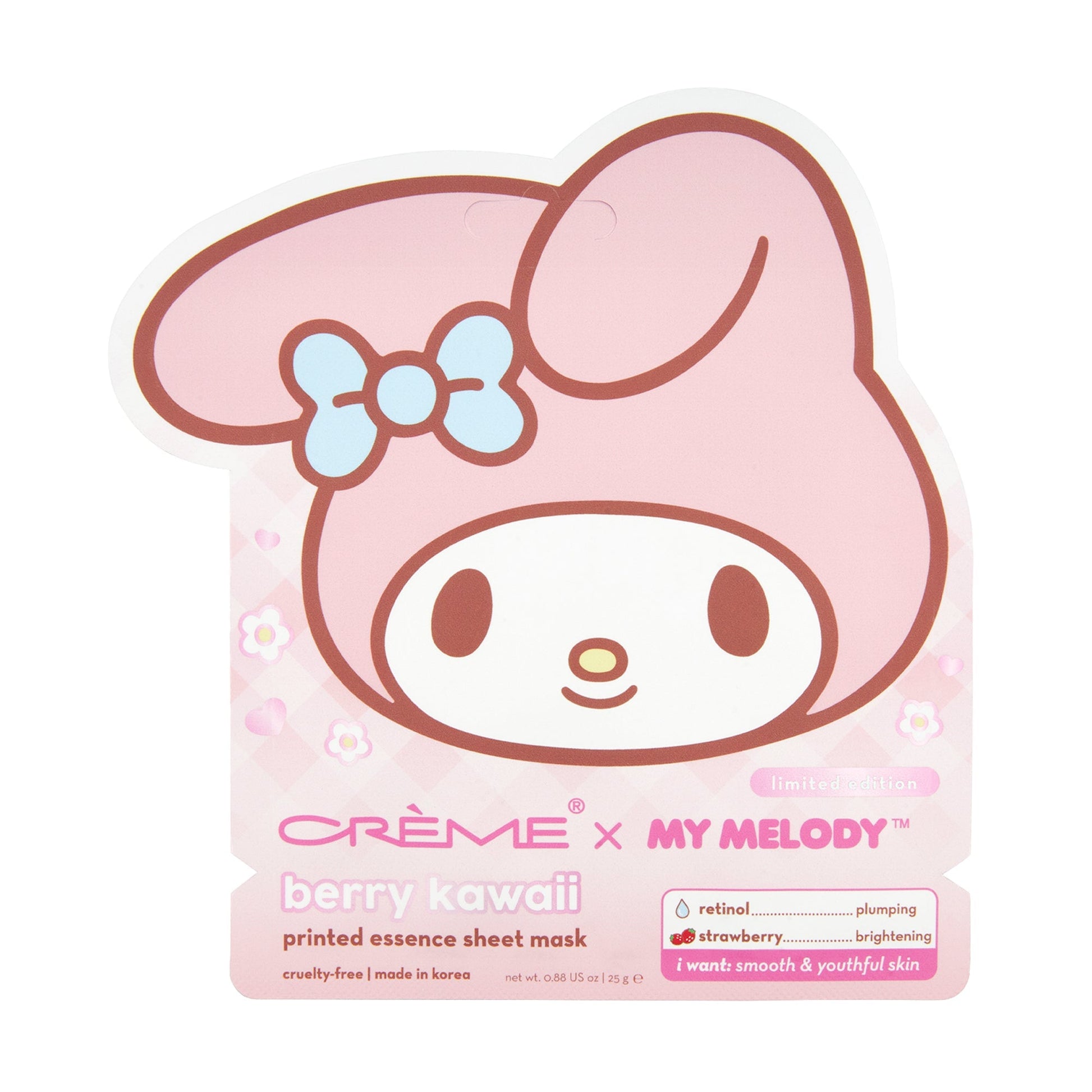 My Melody Berry Kawaii Printed Essence Sheet Mask (Set of 3) - $12 Value