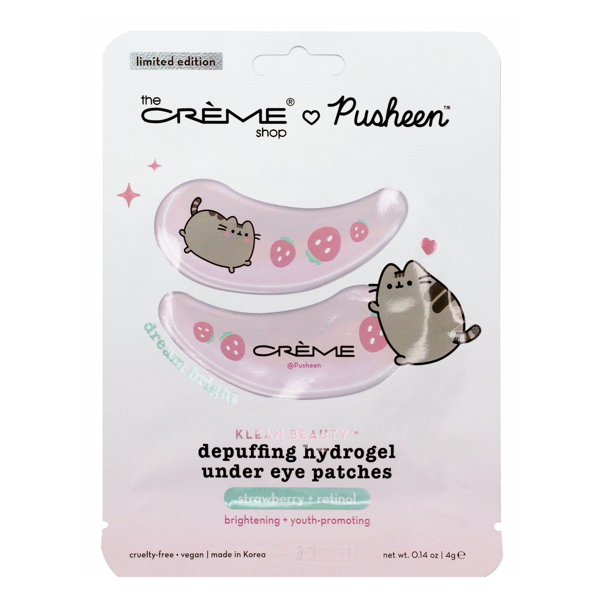 Pusheen Dream Bright Depuffing Hydrogel Under Eye Patches Under Eye Patches The Crème Shop x Pusheen 