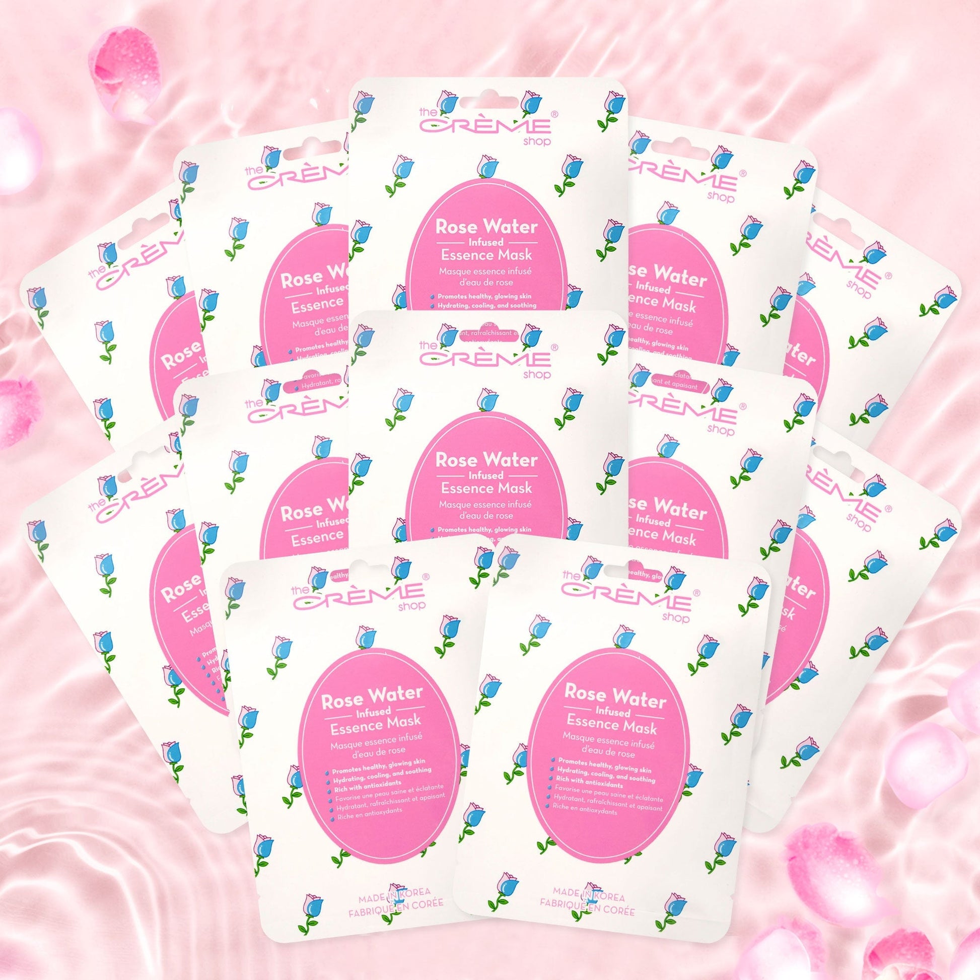 Renewing Mask with Rose Water | For Hydrated Skin (Set of 12) - $36 Value Sheet masks The Crème Shop 