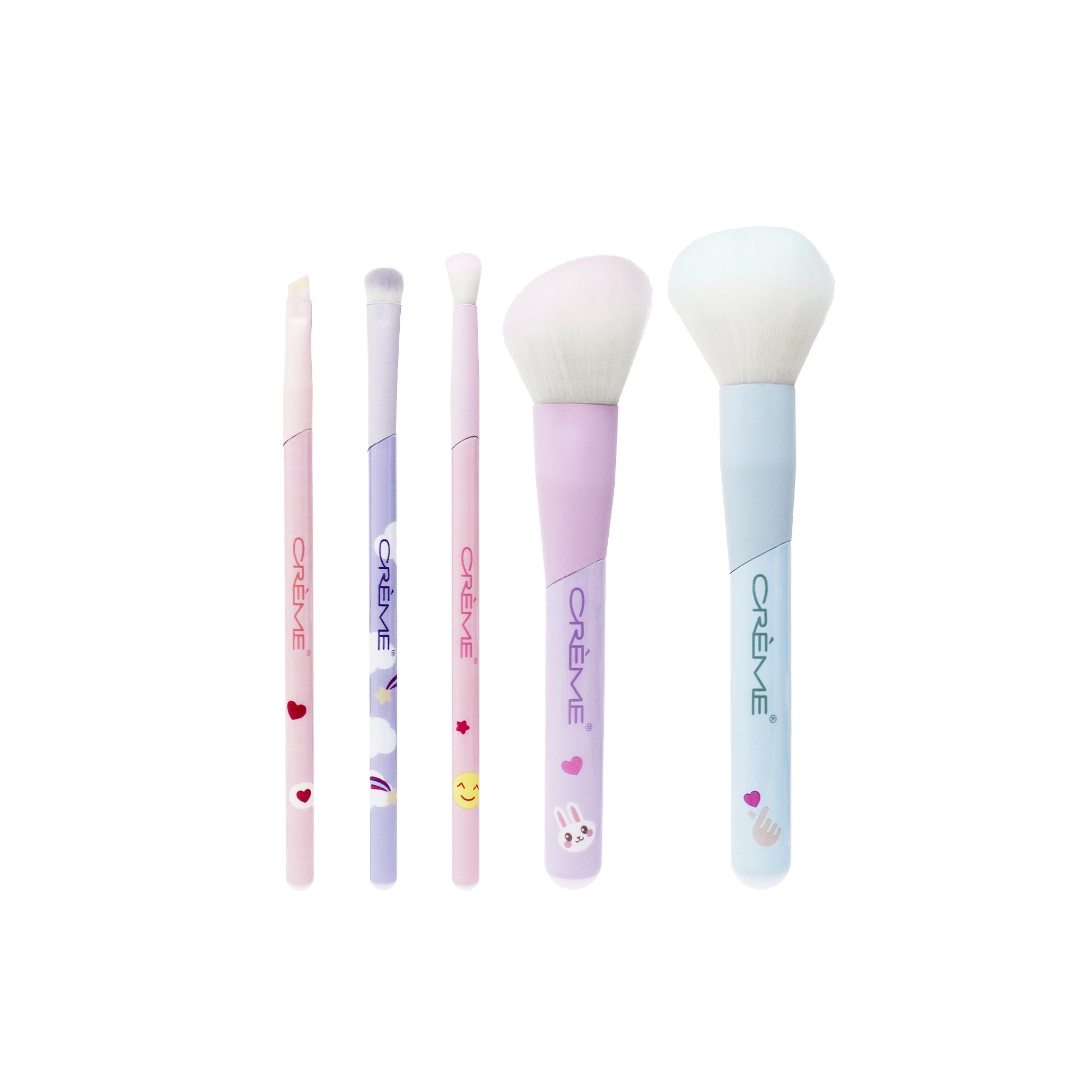 Dreamy Pastel Makeup Brush Set (5 Pcs) Brush Sets The Crème Shop 