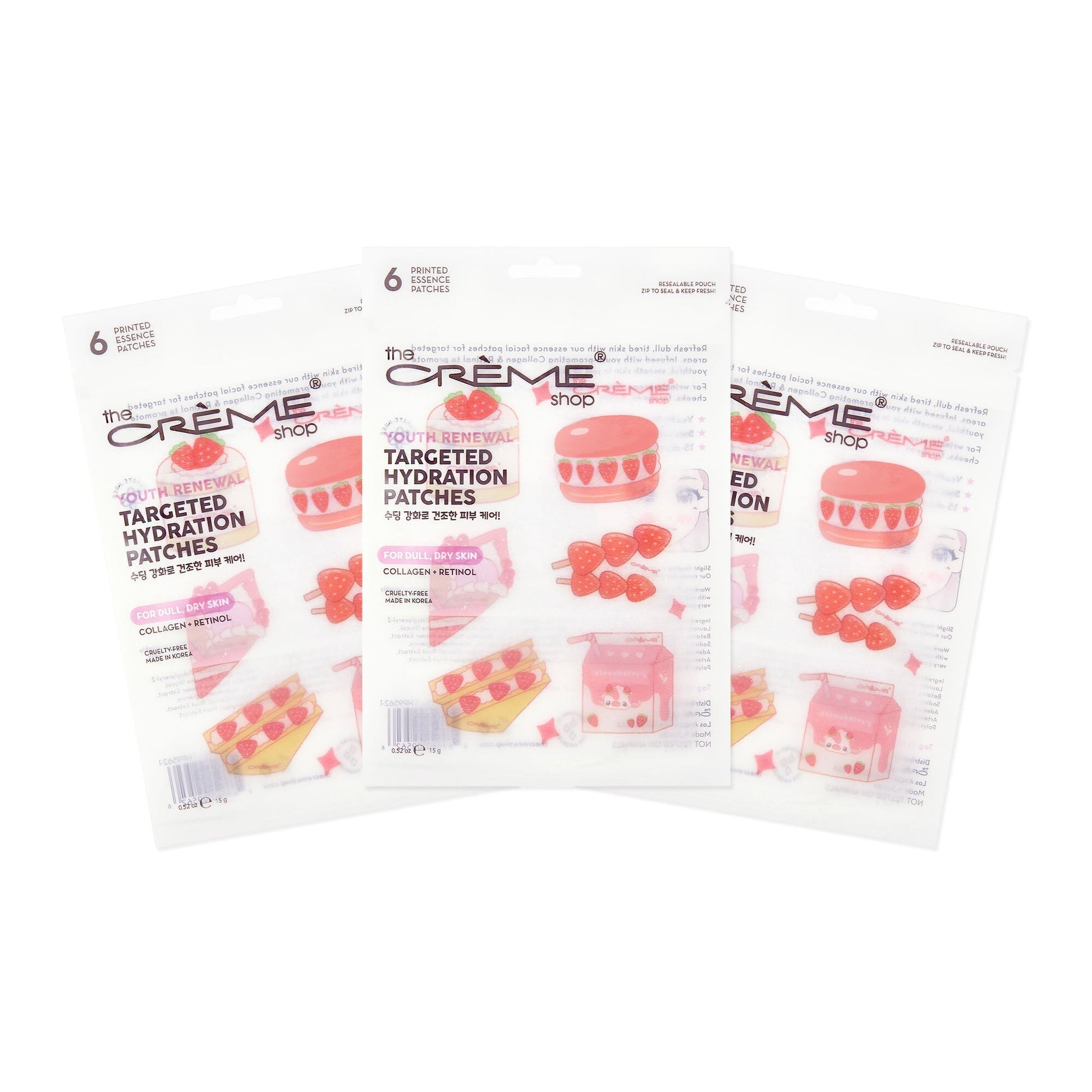 Targeted Hydration Patches For Dry Skin - "Strawberry Delights" (3 Pack) Patches The Crème Shop 