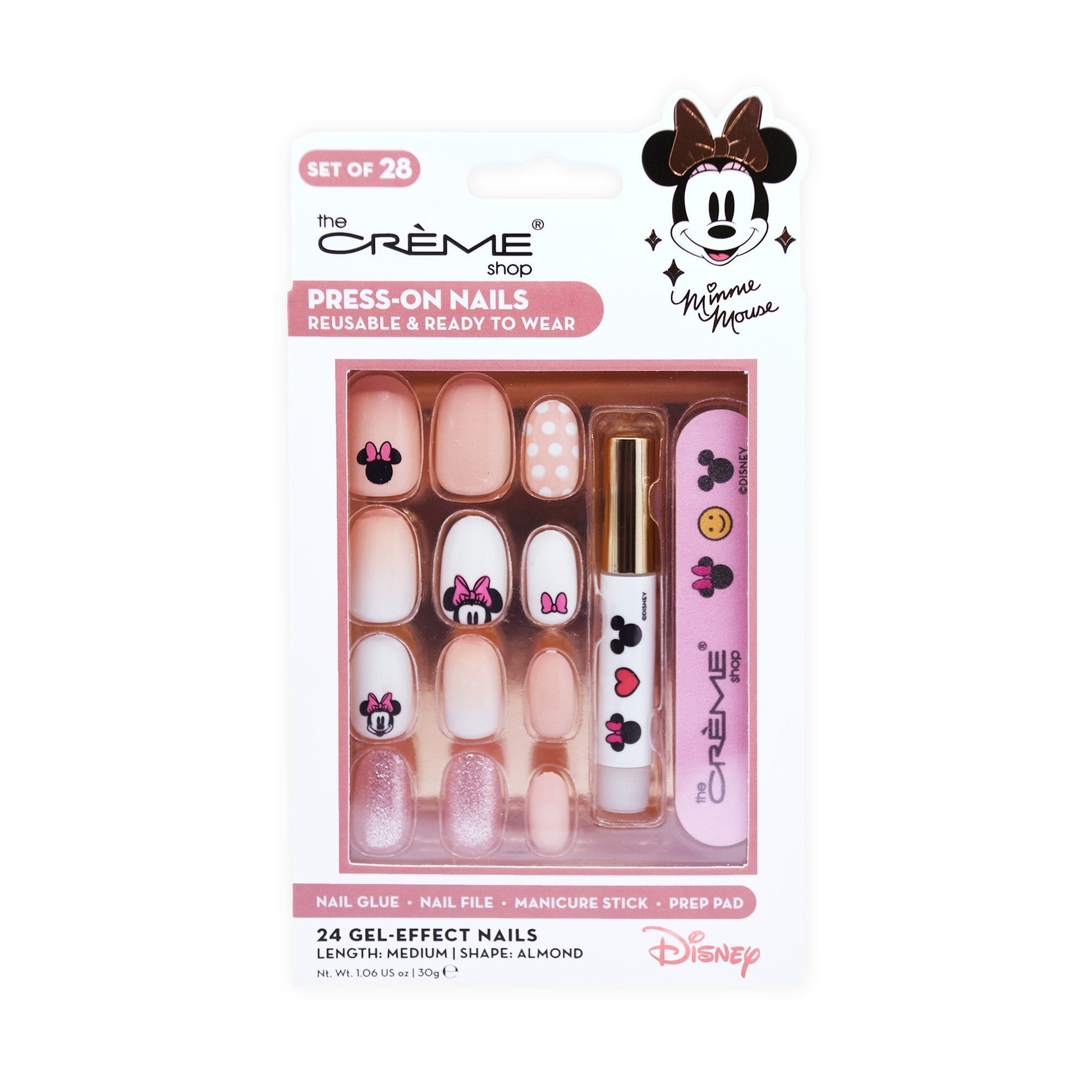 Pink Disney Minnie Press-On Nails | The Crème Shop