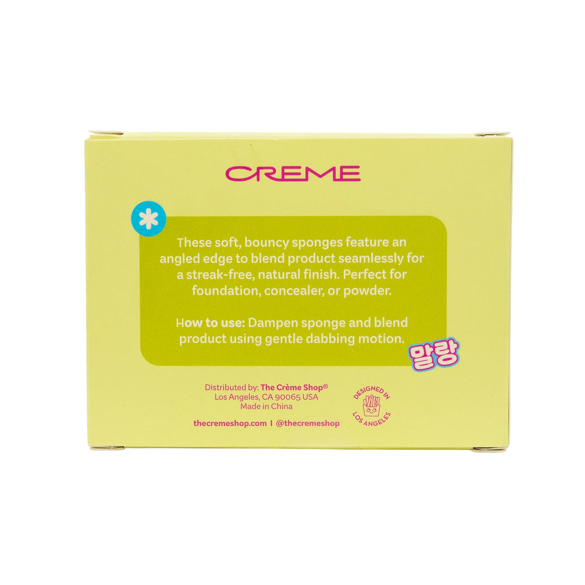 Blending Sponge Duo — back of the box with sponge care and use instructions