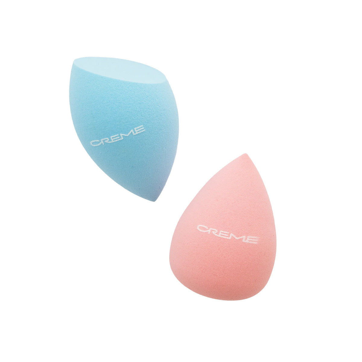 Blending Sponge Duo — blue angled sponge and pink teardrop sponge outside the box