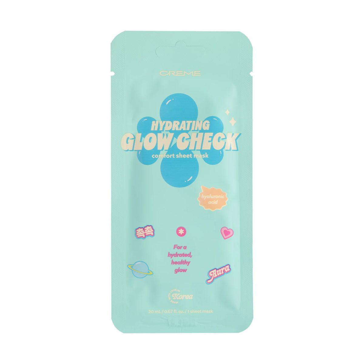 Hydrating Glow Check Mask — turquoise Hydrating Glow Check sheet mask pouch