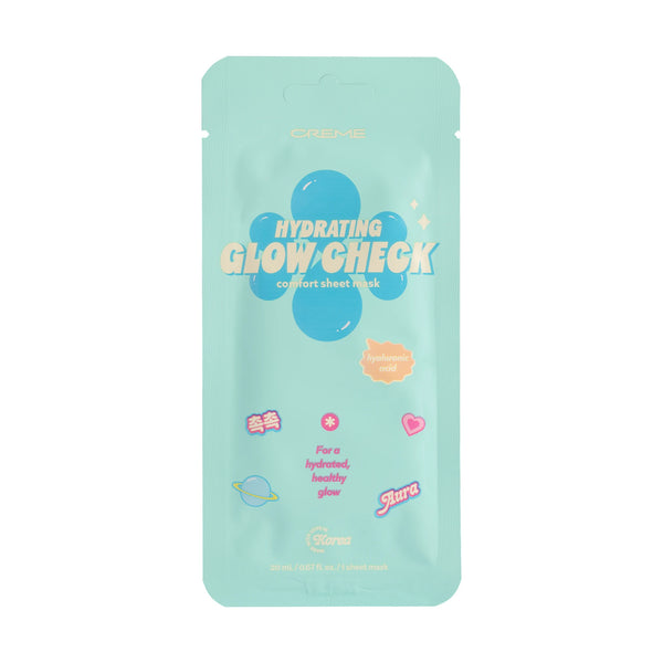 Hydrating Glow Check Mask — turquoise Hydrating Glow Check sheet mask pouch