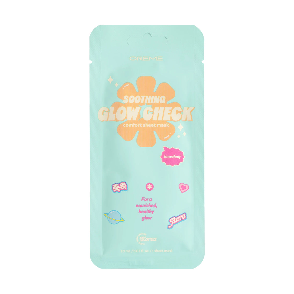 Soothing Glow Check Mask — turquoise Soothing Glow Check sheet mask pouch