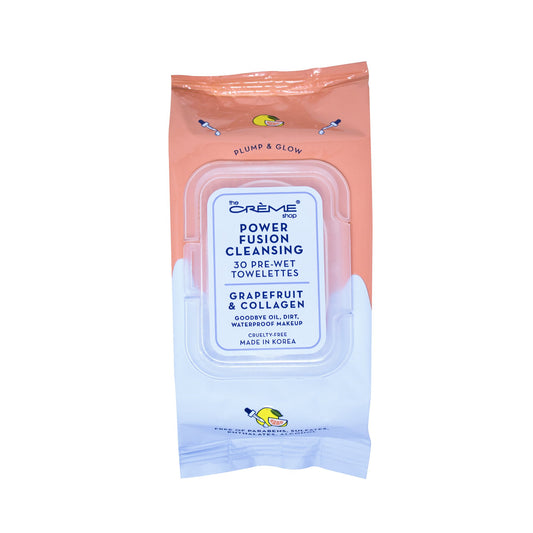 Power Fusion Cleansing 30 Pre-Wet Towelettes - Grapefruit & Collagen - The Crème Shop