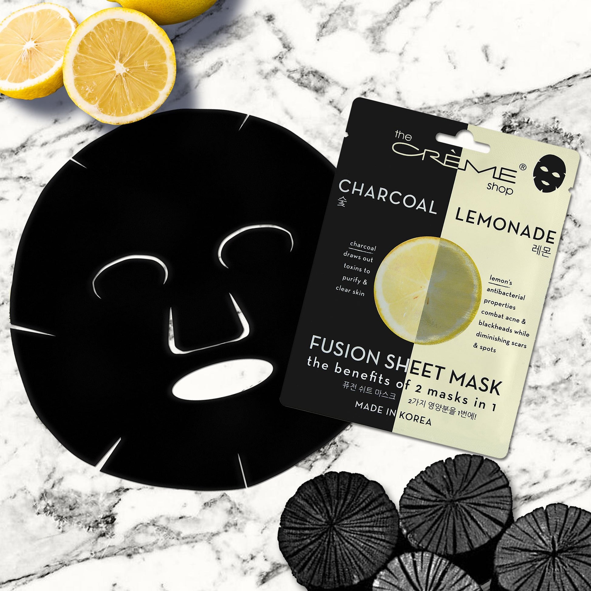 Charcoal & Lemon Fusion Sheet Mask - The Crème Shop