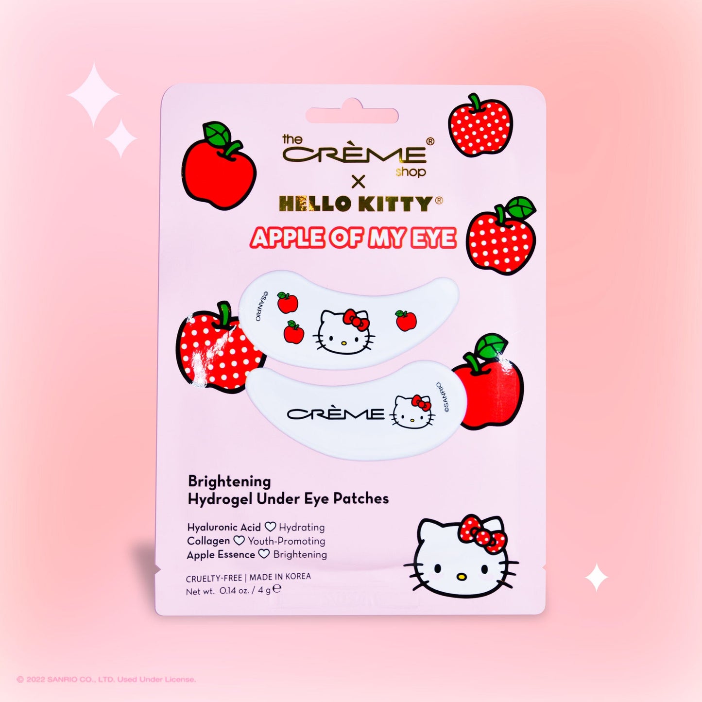 Hello Kitty Apple Of My Eye Hydrogel Brightening Under Eye Patches Under Eye Patches The Crème Shop 