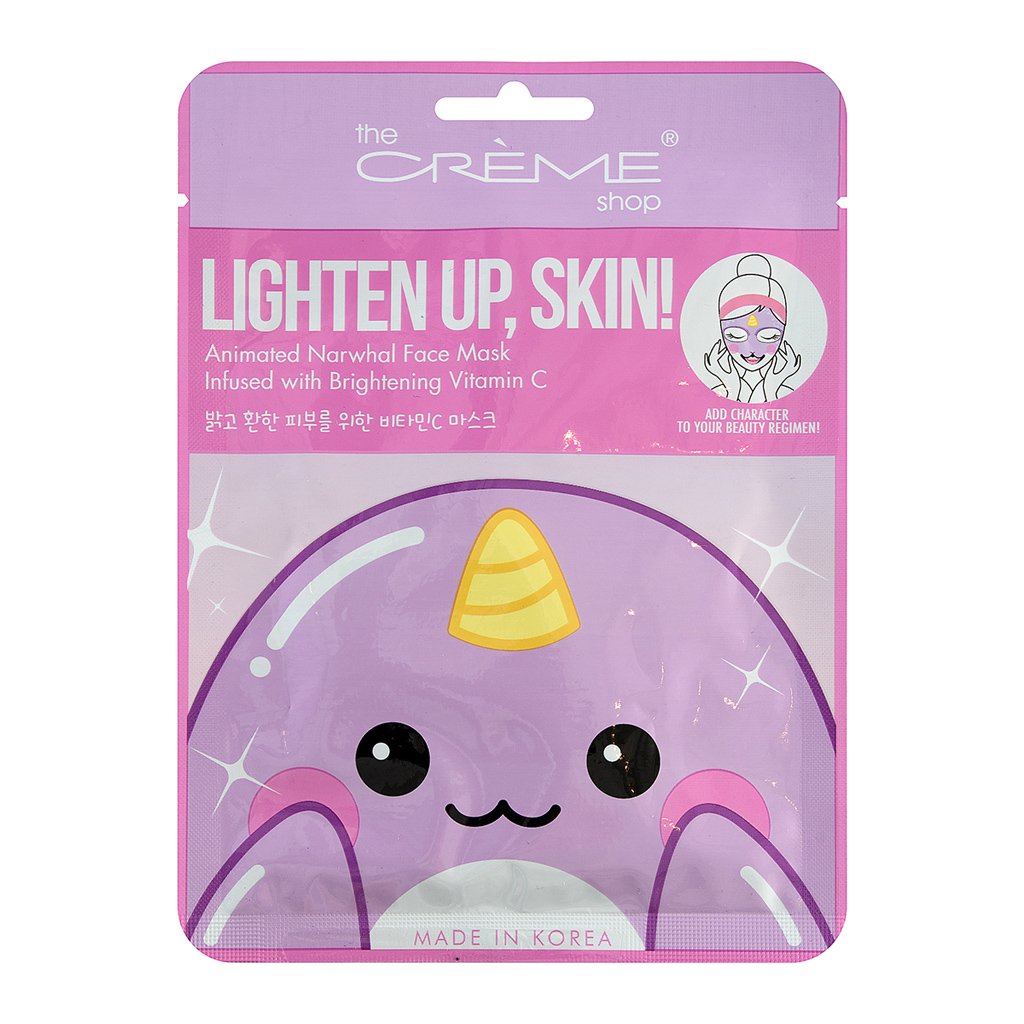 Lighten Up, Skin! Animated Narwhal Face Mask - Brightening Vitamin C - The Crème Shop