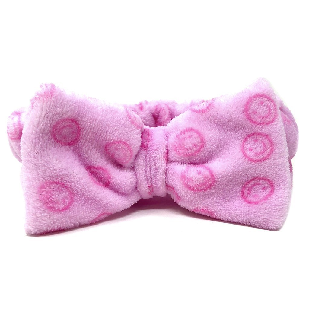 Pink Teddy Headyband with Smiley Faces - The Crème Shop