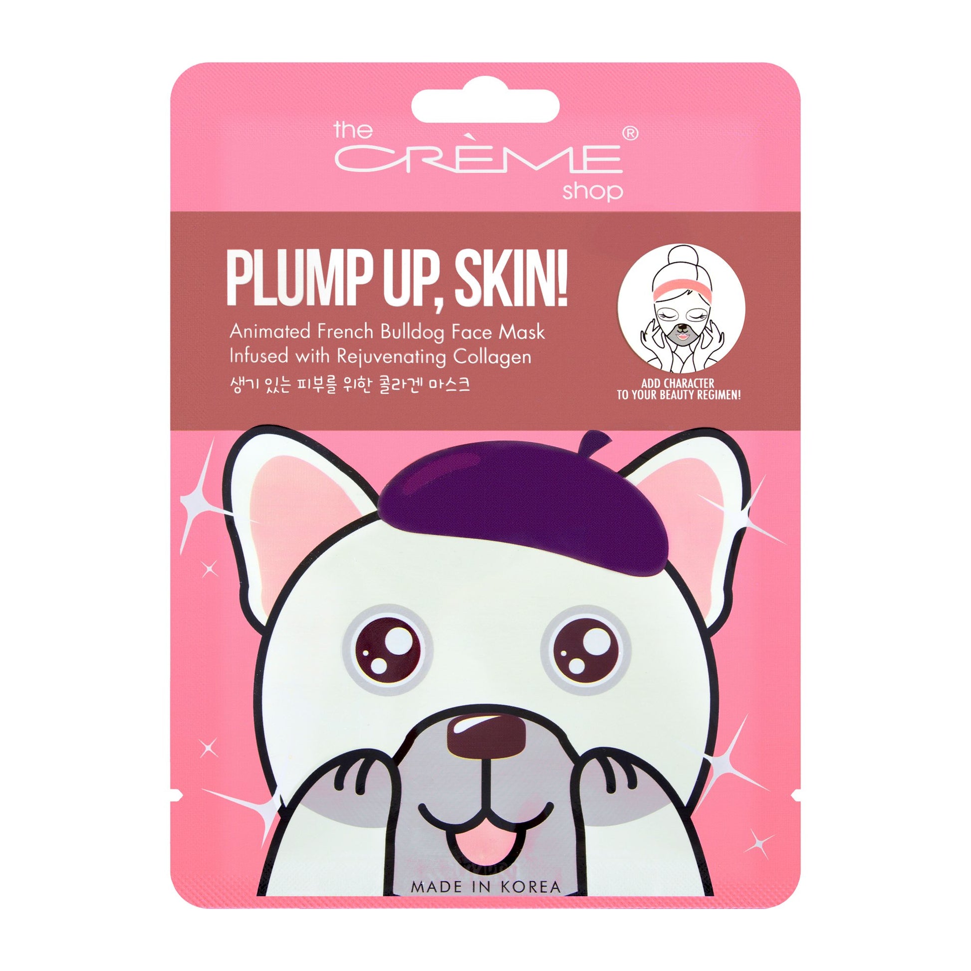 Plump Up, Skin! Animated French Bulldog Mask - Rejuvenating Collagen - The Crème Shop