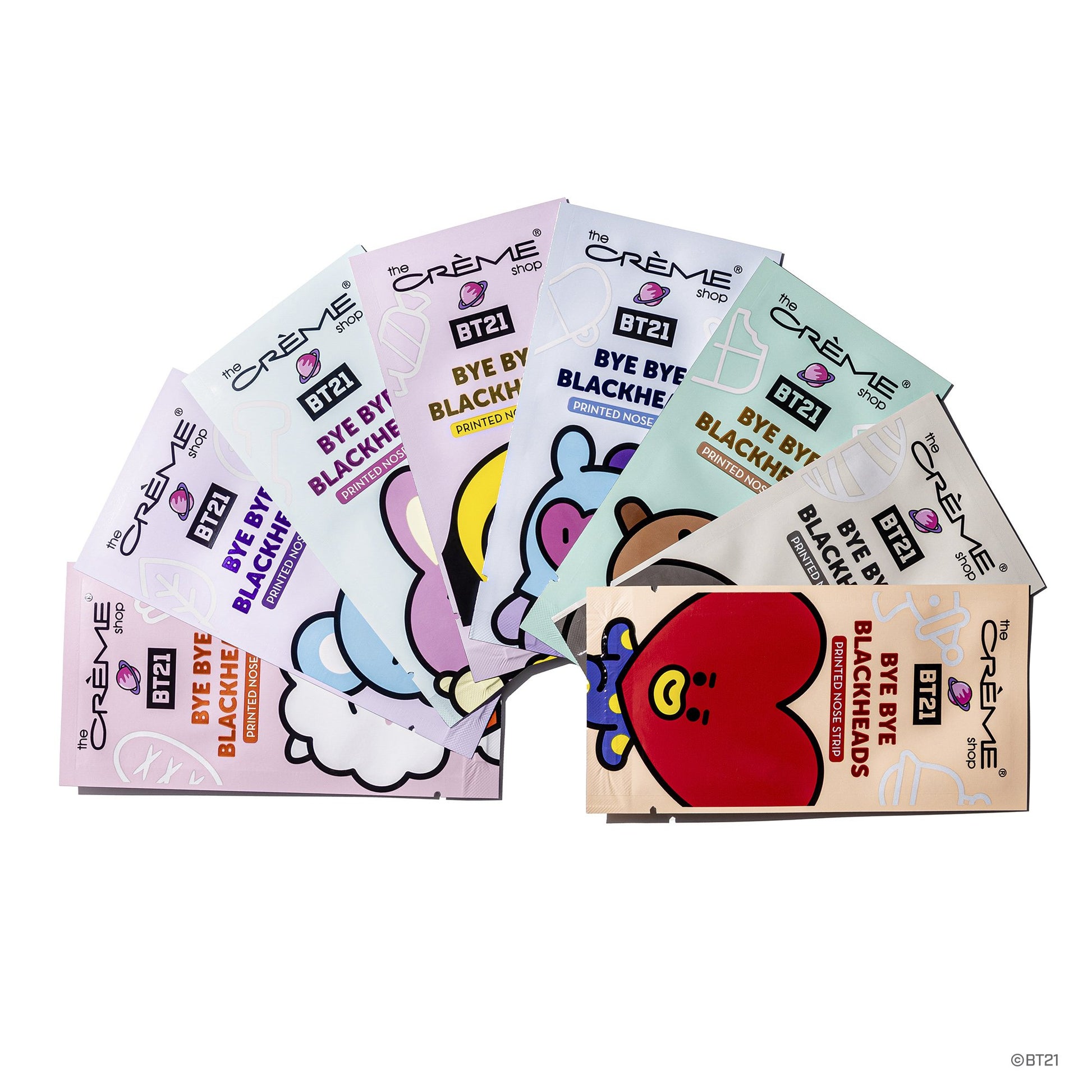 The Crème Shop | BT21: Bye Bye Blackheads - Printed Pore Strips (Set of 8) Pore Strips The Crème Shop x BT21 