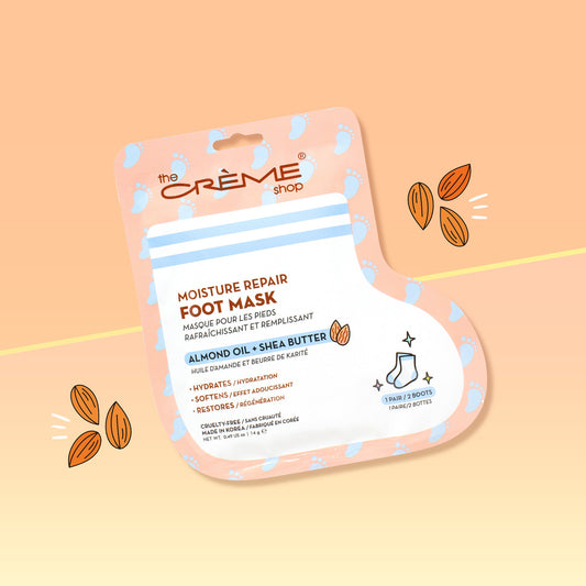Moisture Repair Foot Mask | Almond Oil + Shea Butter Foot Masks The Crème Shop Single 