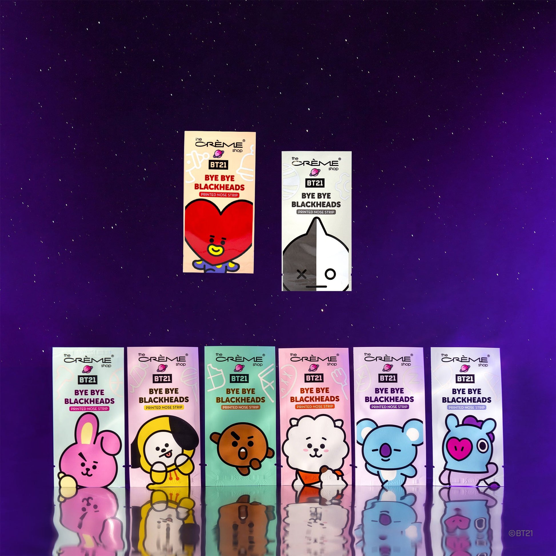 The Crème Shop | BT21: Bye Bye Blackheads - Printed Pore Strips (Set of 8) Pore Strips The Crème Shop x BT21 