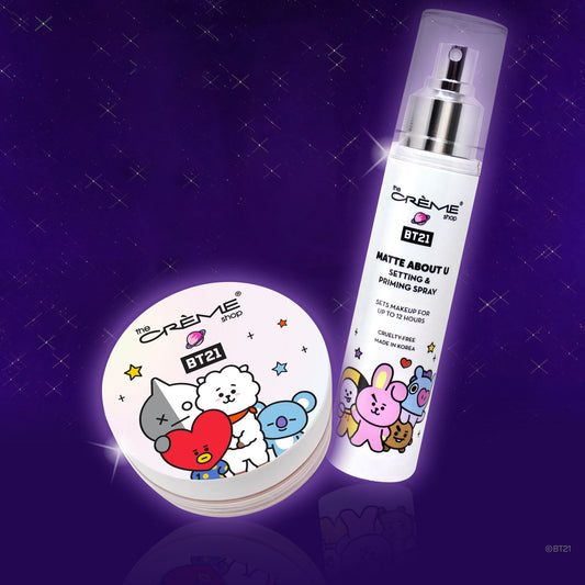 The Crème Shop | BT21: Setting Powder & Setting Spray Set Setting Powder & Priming Spray The Crème Shop x BT21 