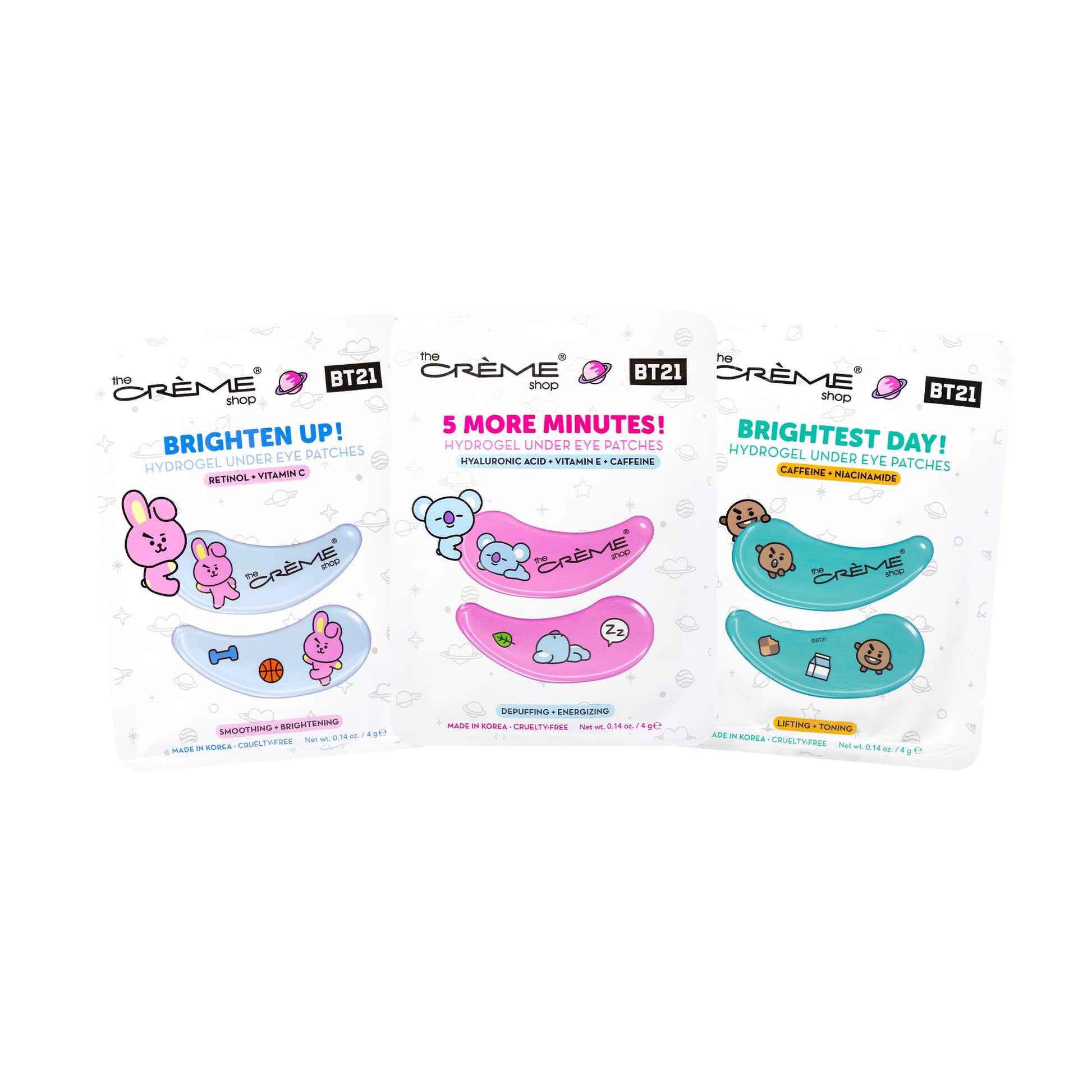 BT21 Hydrogel Under Eye Patch Set of 3 - $13.50 Value Under Eye Patches The Crème Shop x BT21 