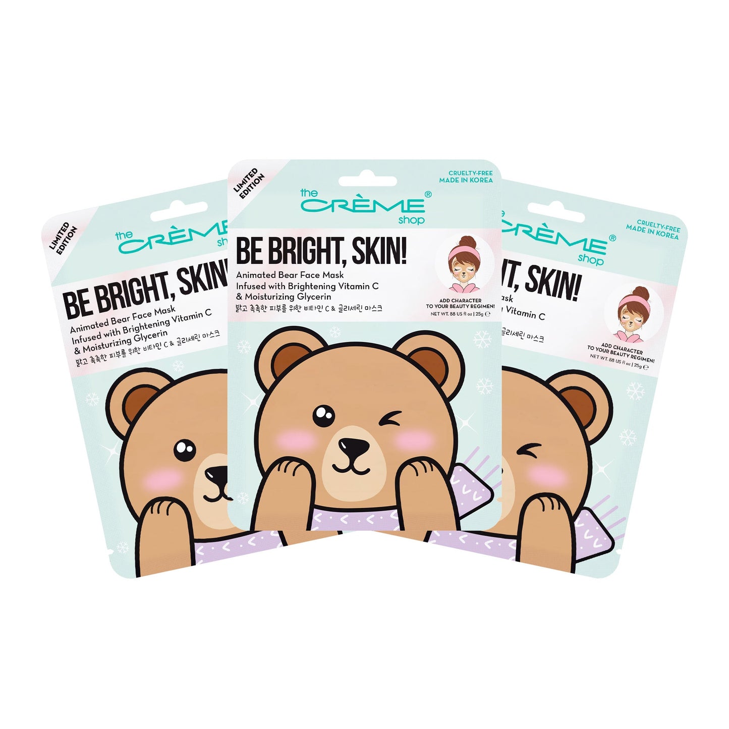 Be Bright, Skin! Printed Essence Sheet Mask (Set of 3) Holiday Sheet Masks - The Crème Shop 