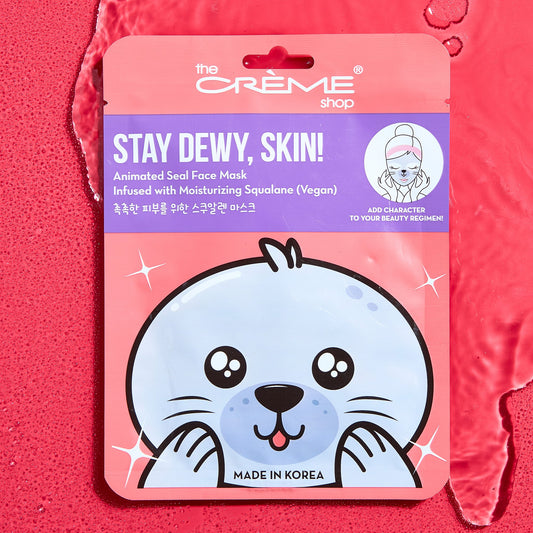 Stay Dewy, Skin! Animated Seal Face Mask - Infused with Moisturizing Vegan Squalane Animated Sheet Masks The Crème Shop 