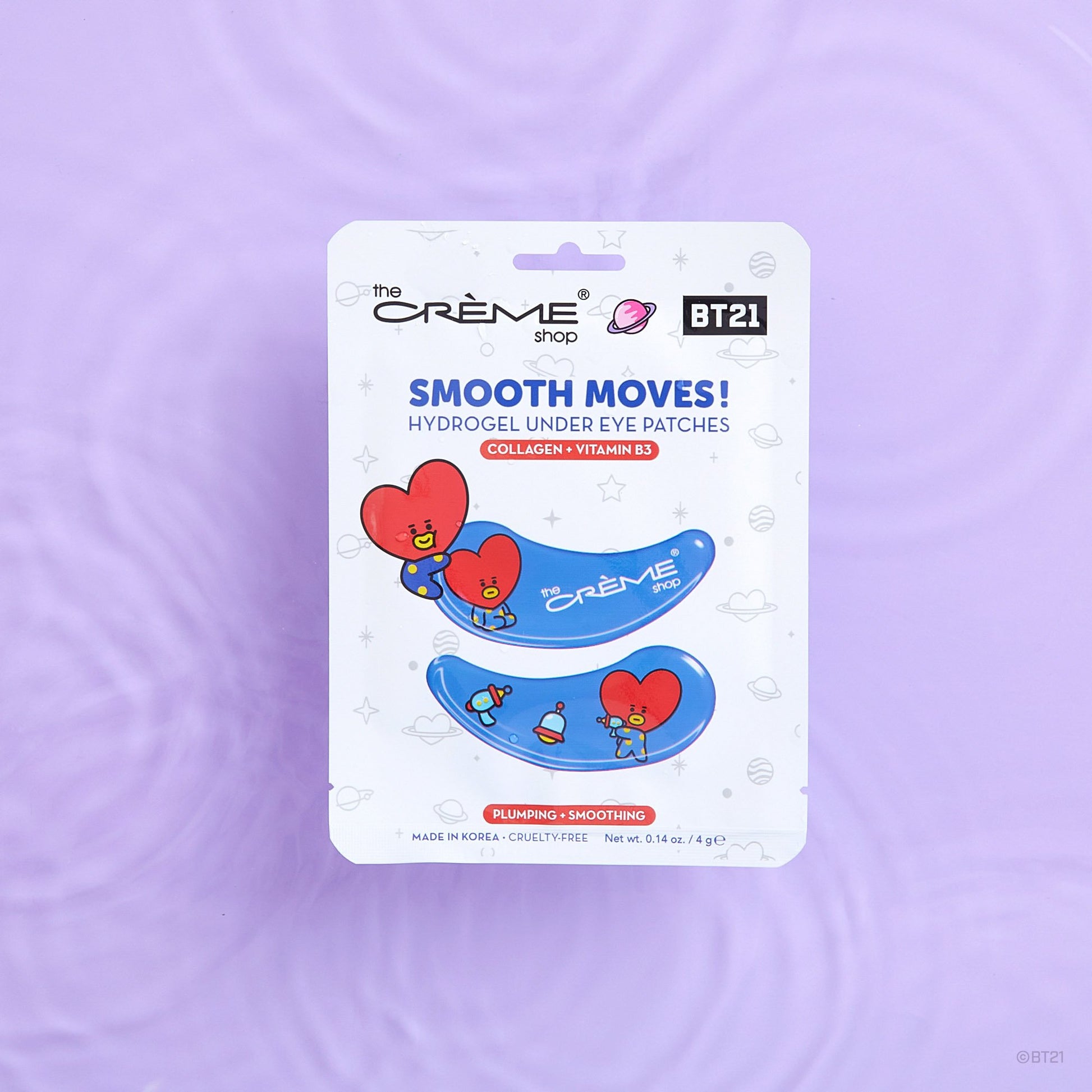 “Smooth Moves!” TATA Hydrogel Under Eye Patches | Plumping & Smoothing Under Eye Patches The Crème Shop x BT21 