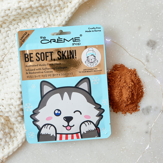 Be Soft, Skin! Animated Husky Sheet Mask | Softening & Restoring (Set of 3) Holiday Sheet Masks - The Crème Shop 
