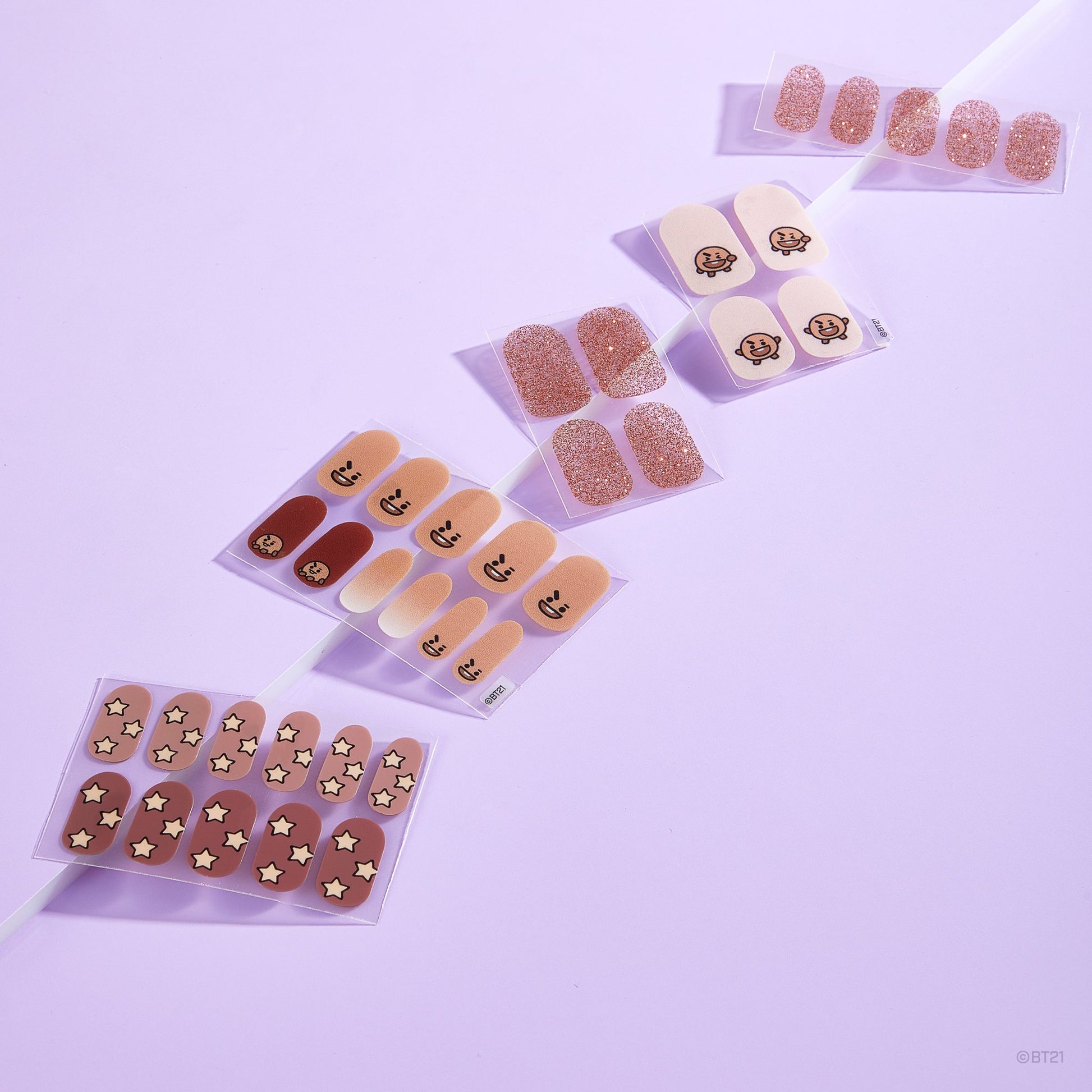 The Crème Shop | BT21: Gel Nail Strips Complete Collection, Set of 8 ($80 Value) Bundles The Crème Shop x BT21 