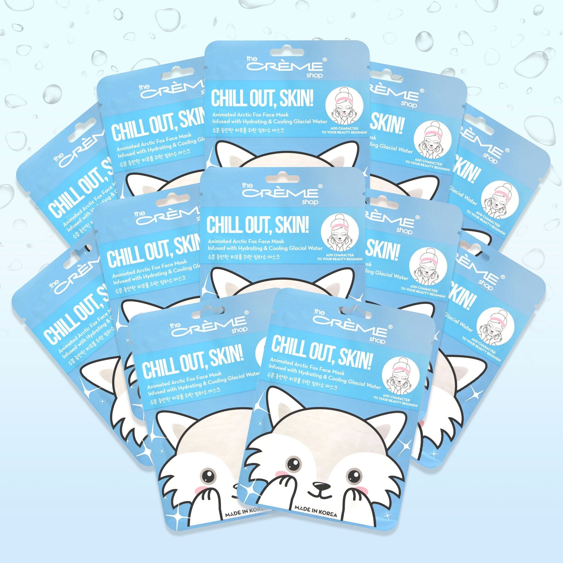 Chill Out, Skin! Animated Arctic Fox Face Mask - Hydrating & Cooling Glacial Water (Set of 12) Animated Sheet Masks The Crème Shop 