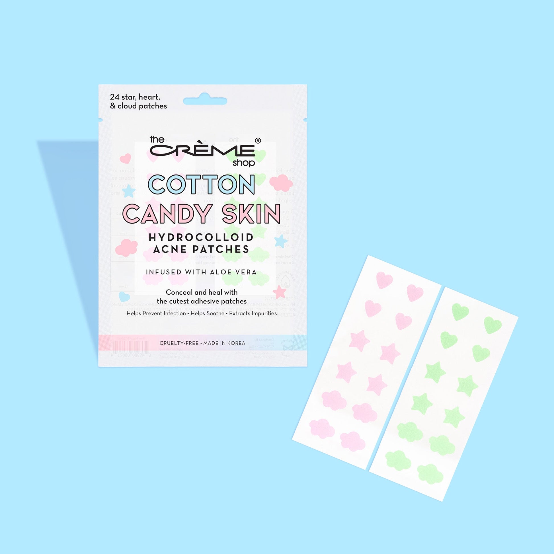 Cotton Candy Skin - Hydrocolloid Acne Patches | Ultra Aloe Boost Hydrocolloid Acne Patches The Crème Shop 