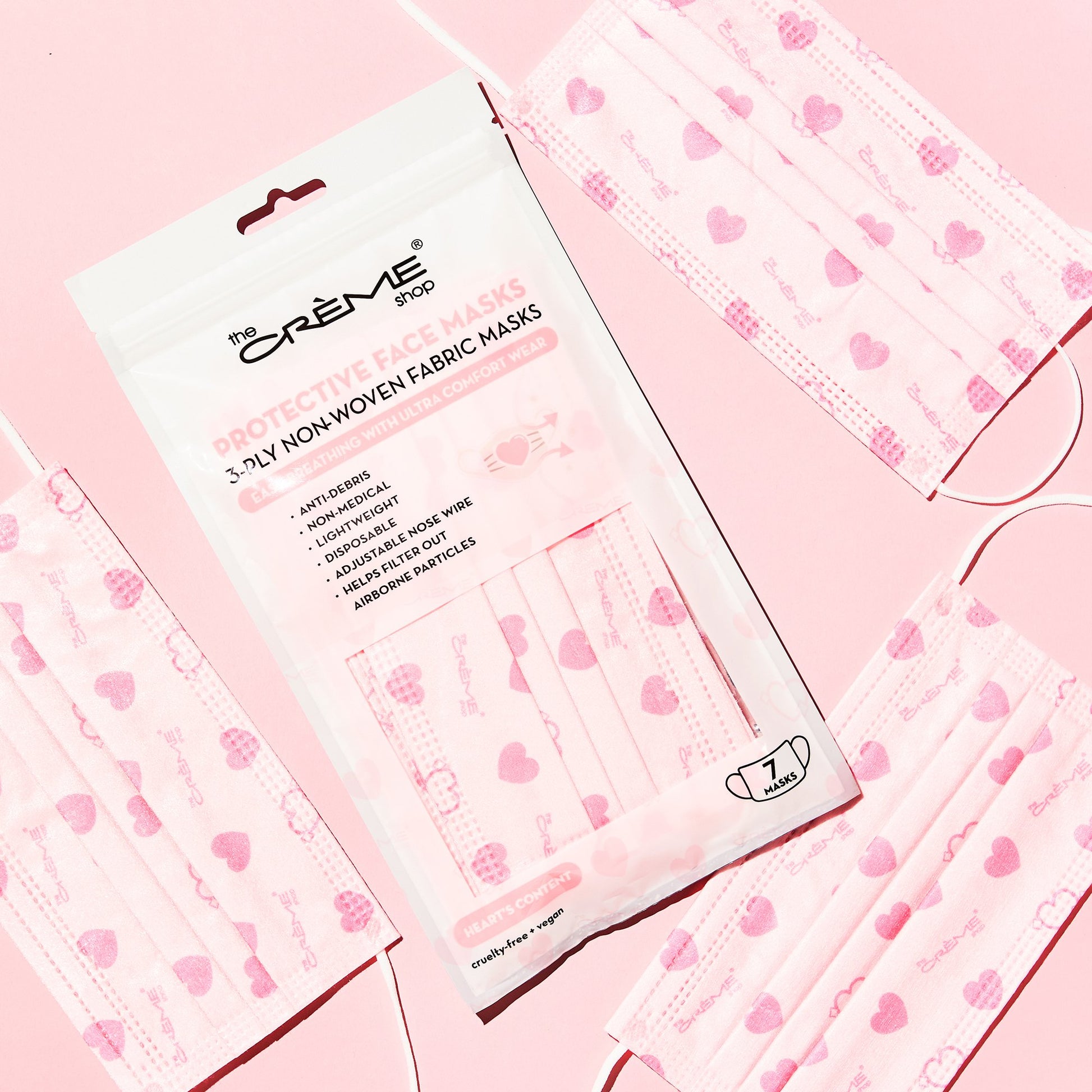3-Ply Protective Face Mask - Heart's Content (Disposable) - The Crème Shop