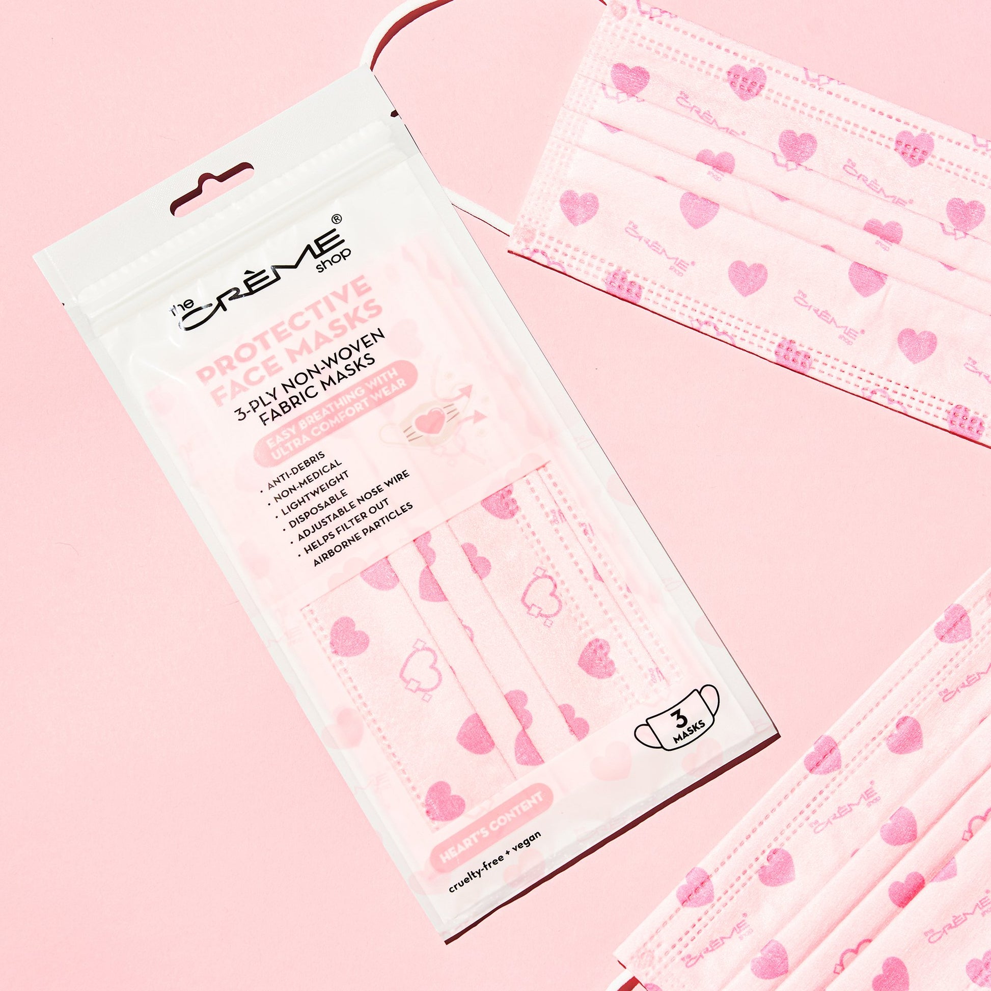 3-Ply Protective Face Mask - Heart's Content (Disposable) - The Crème Shop