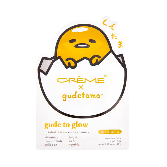 Gudetama "Gude to Glow" Printed Essence Sheet Mask Animated Sheet Masks The Crème Shop x Sanrio 