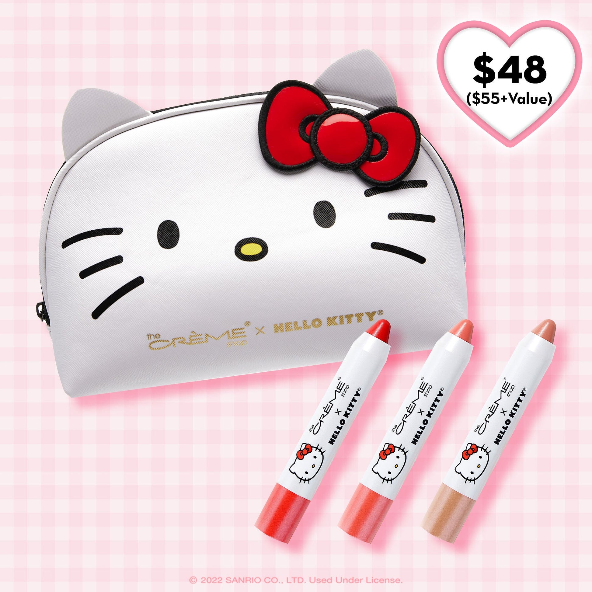 Creme Shop x Hello Kitty Makeup Bag Pouch Tote Case