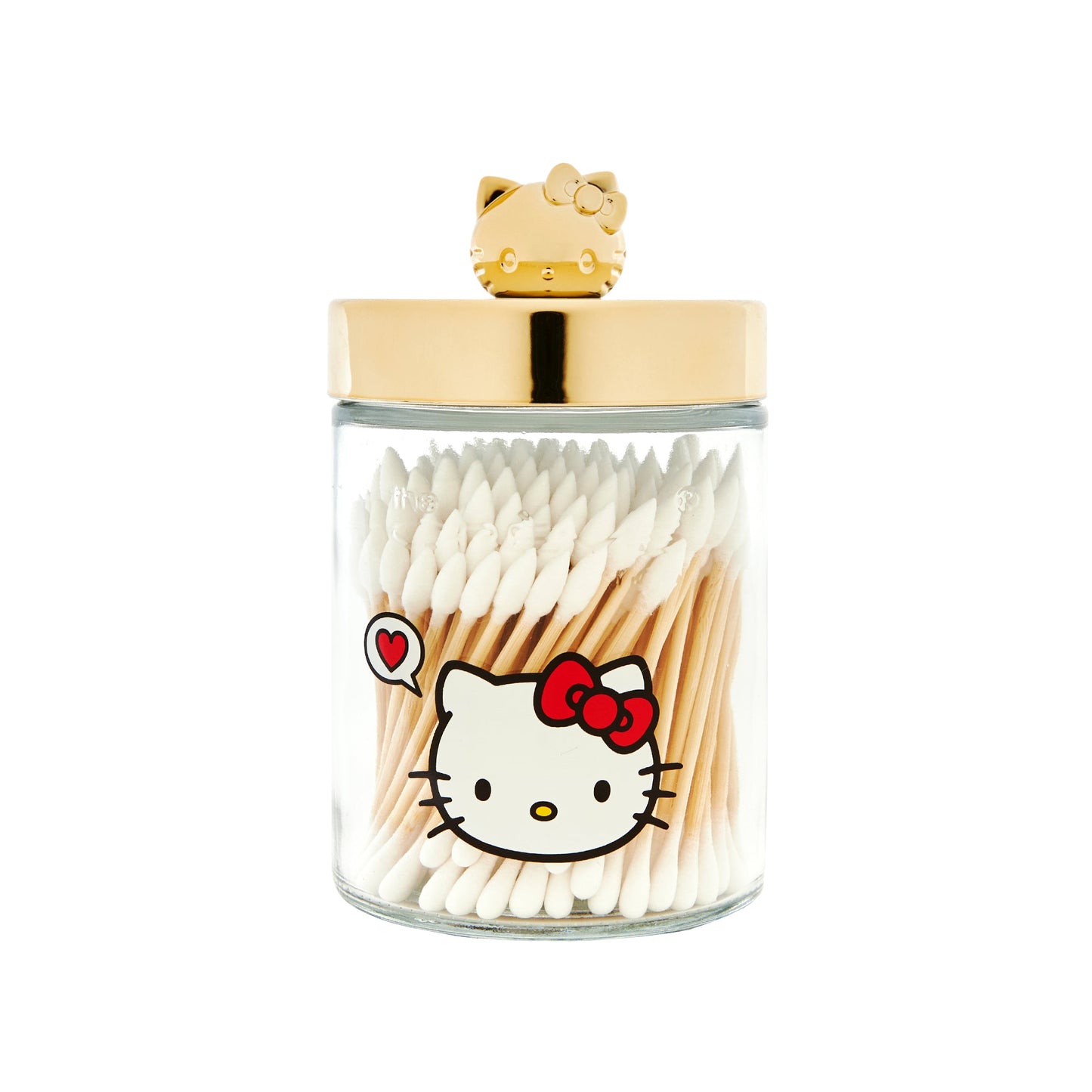 Hello Kitty Chic Reusable Jar + Precision Cotton Swabs (Champagne Gold) Cotton Swabs - The Crème Shop x Sanrio 