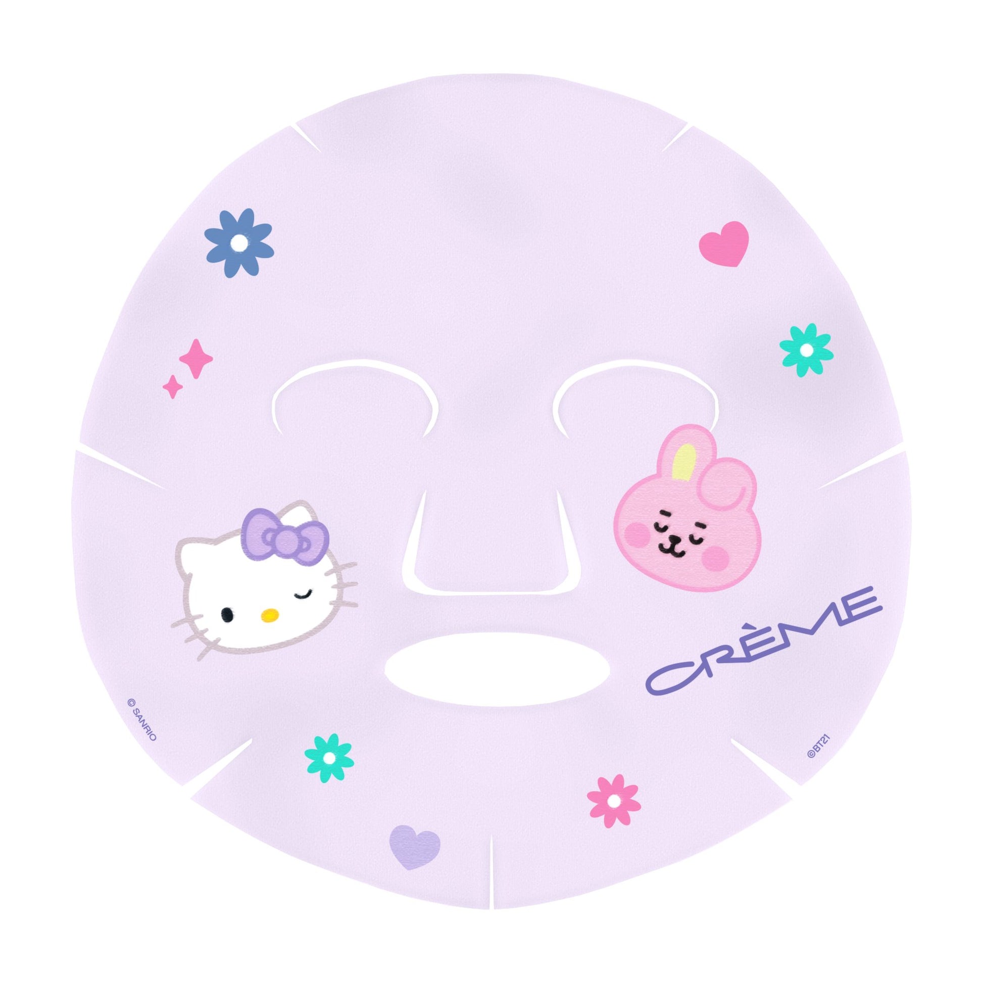 Hello Kitty & BT21 Clear Cutie Printed Essence Sheet Mask Component with Hello Kitty and COOKY