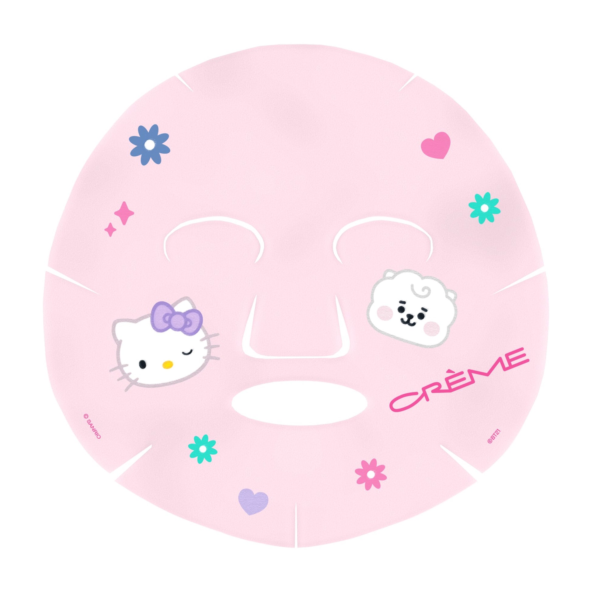 Hello Kitty & BT21 Soft Touch Printed Essence Sheet Mask Component with Hello Kitty and RJ