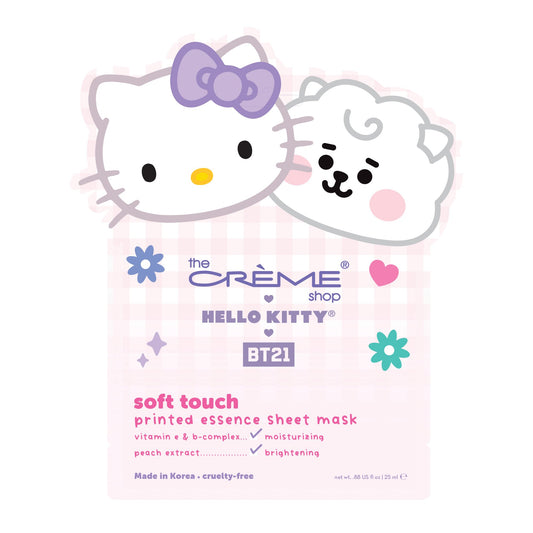 Moisturizing and Brightening Hello Kitty & BT21 Soft Touch Printed Essence Sheet Mask, $4