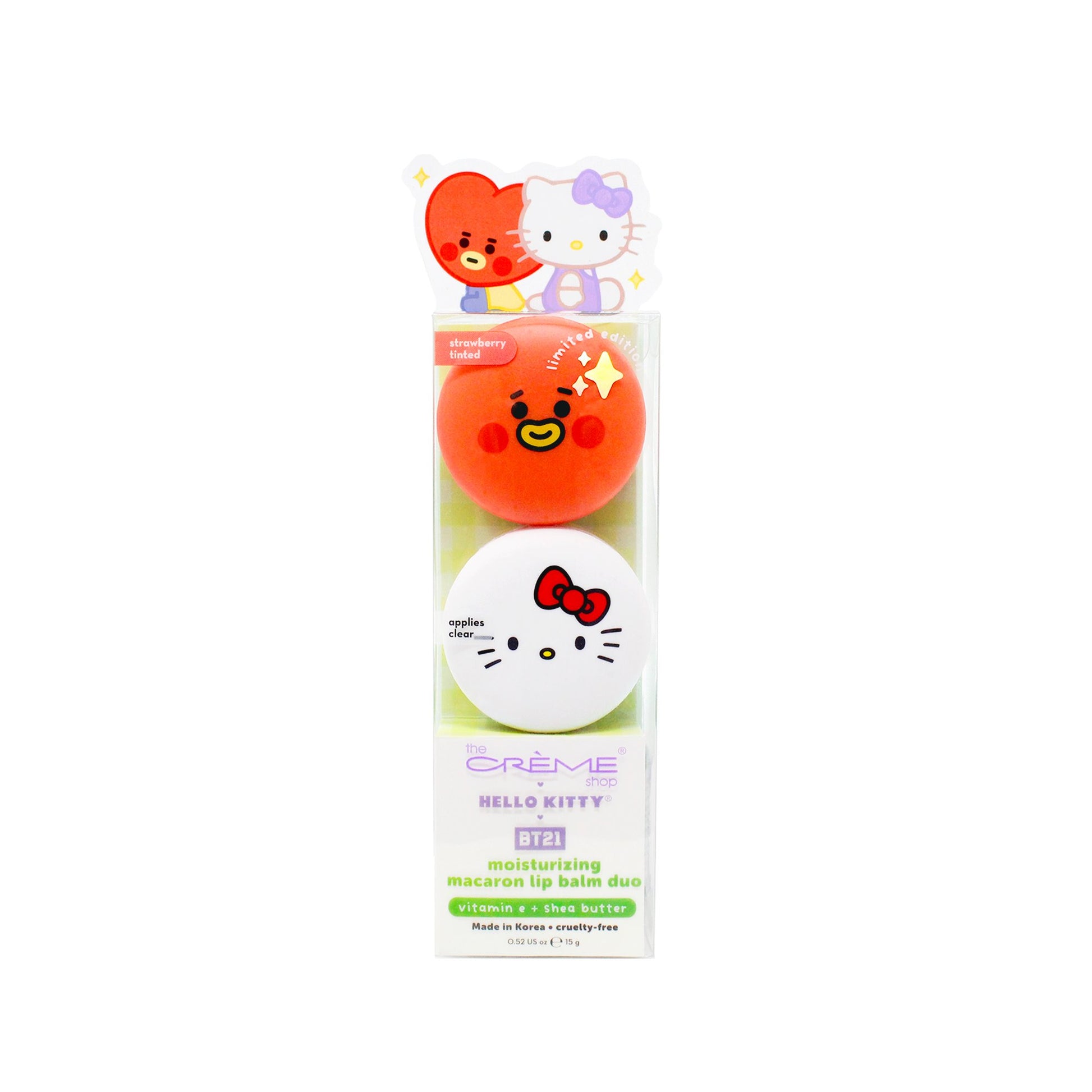Hello Kitty & BT21 TATA Moisturizing Macaron Lip Balm Duo, $18