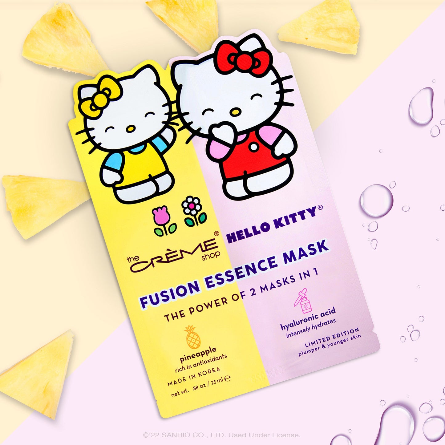 Hello Kitty & Mimi Pineapple & Hyaluronic Acid Fusion Sheet Mask Fusion Sheet Masks The Crème Shop x Sanrio 