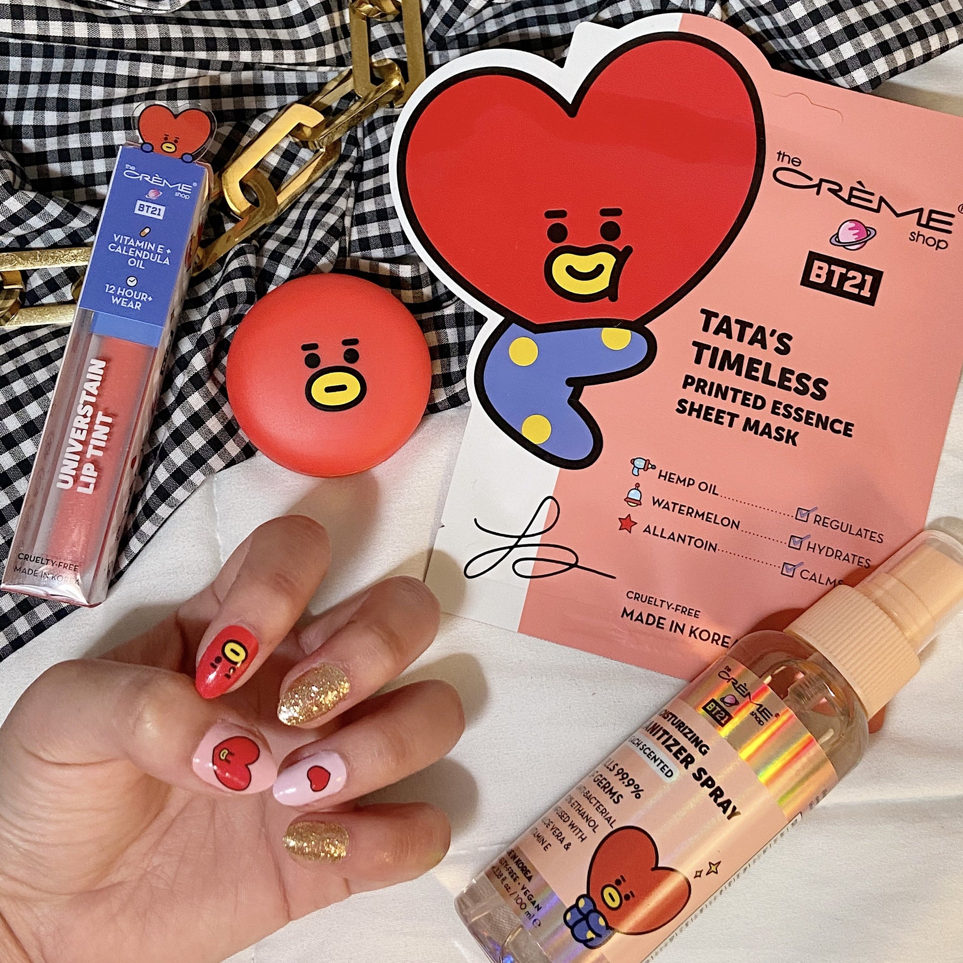 BT21 RJ Blush Glossy Gel Nail Strips - The Crème Shop