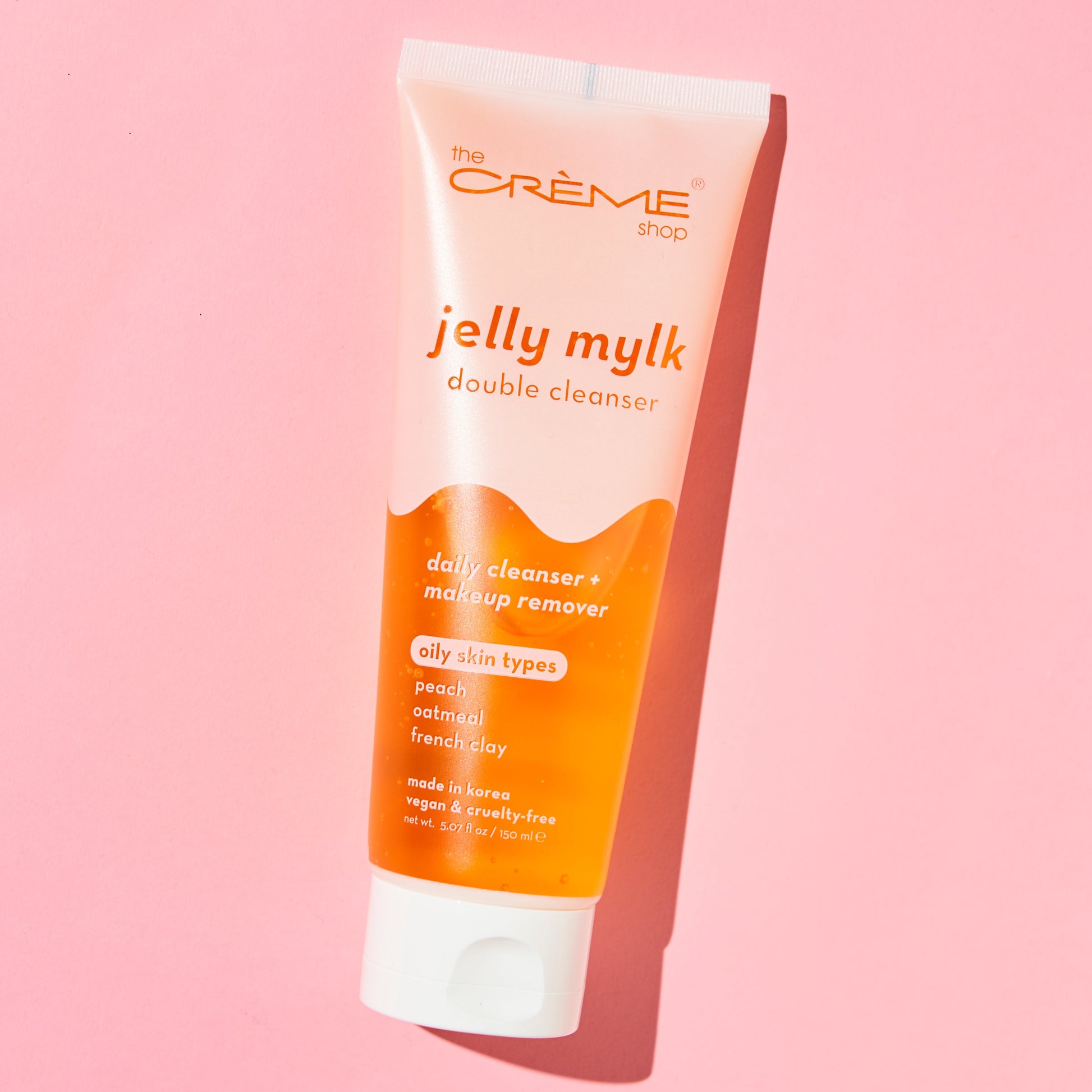 Jelly Mylk Double Cleanser | Peach + Oatmeal + French Clay Facial Cleansers The Crème Shop 