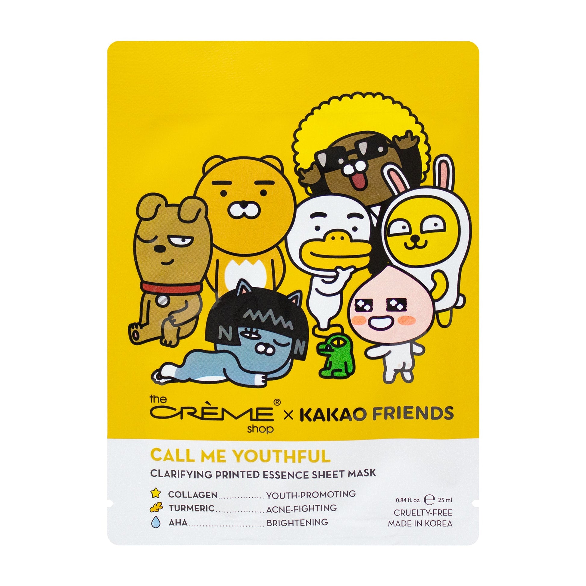 KAKAO FRIENDS CALL ME YOUTHFUL Printed Essence Sheet Mask Sheet masks The Crème Shop x KAKAO FRIENDS 