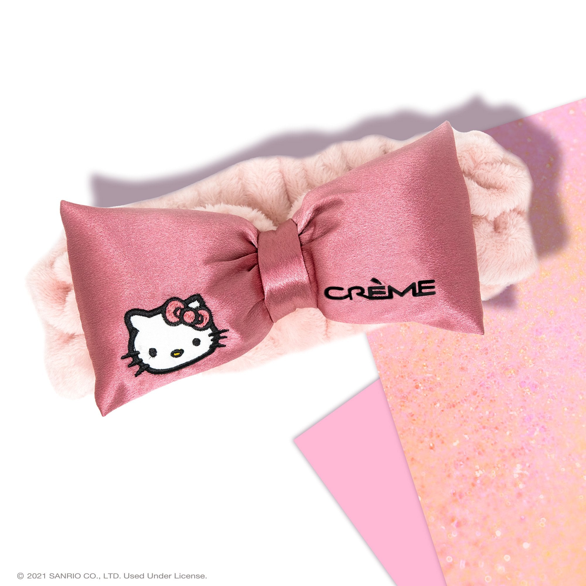 Hello Kitty Pink Satin Plush Spa Headband | Cruelty-Free & Vegan Headbands The Crème Shop x Sanrio 