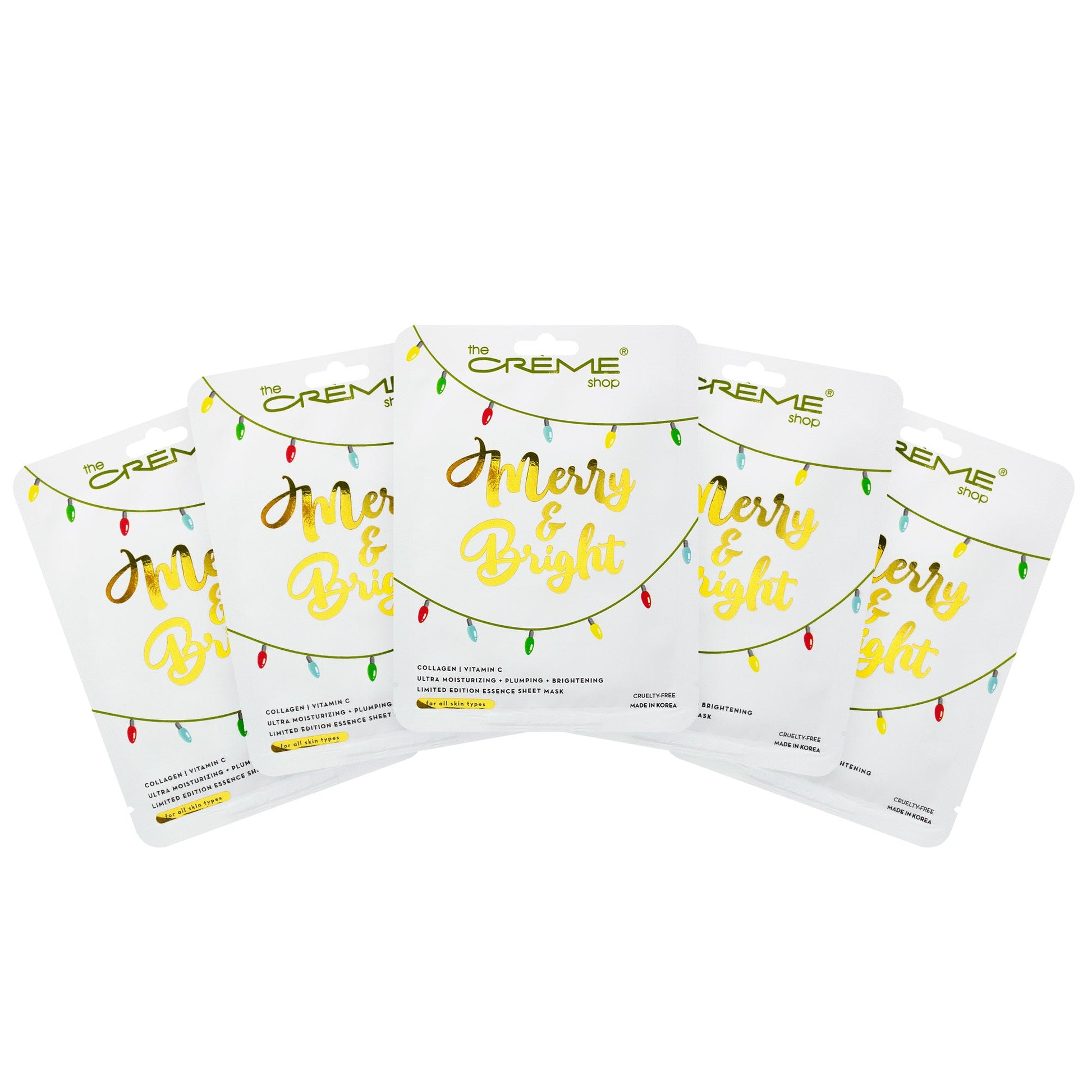 Merry & Bright Postcard Essence Sheet Mask (Set of 5) Holiday Sheet Masks - The Crème Shop 