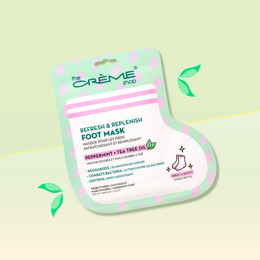 Refresh & Replenish Foot Mask | Peppermint + Tea Tree Oil Foot Masks The Crème Shop Single 