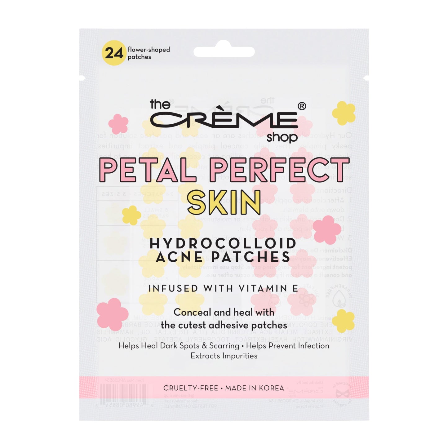 Petal Perfect Skin - Hydrocolloid Acne Patches | Pink & Yellow Hydrocolloid Acne Patches The Crème Shop Single 