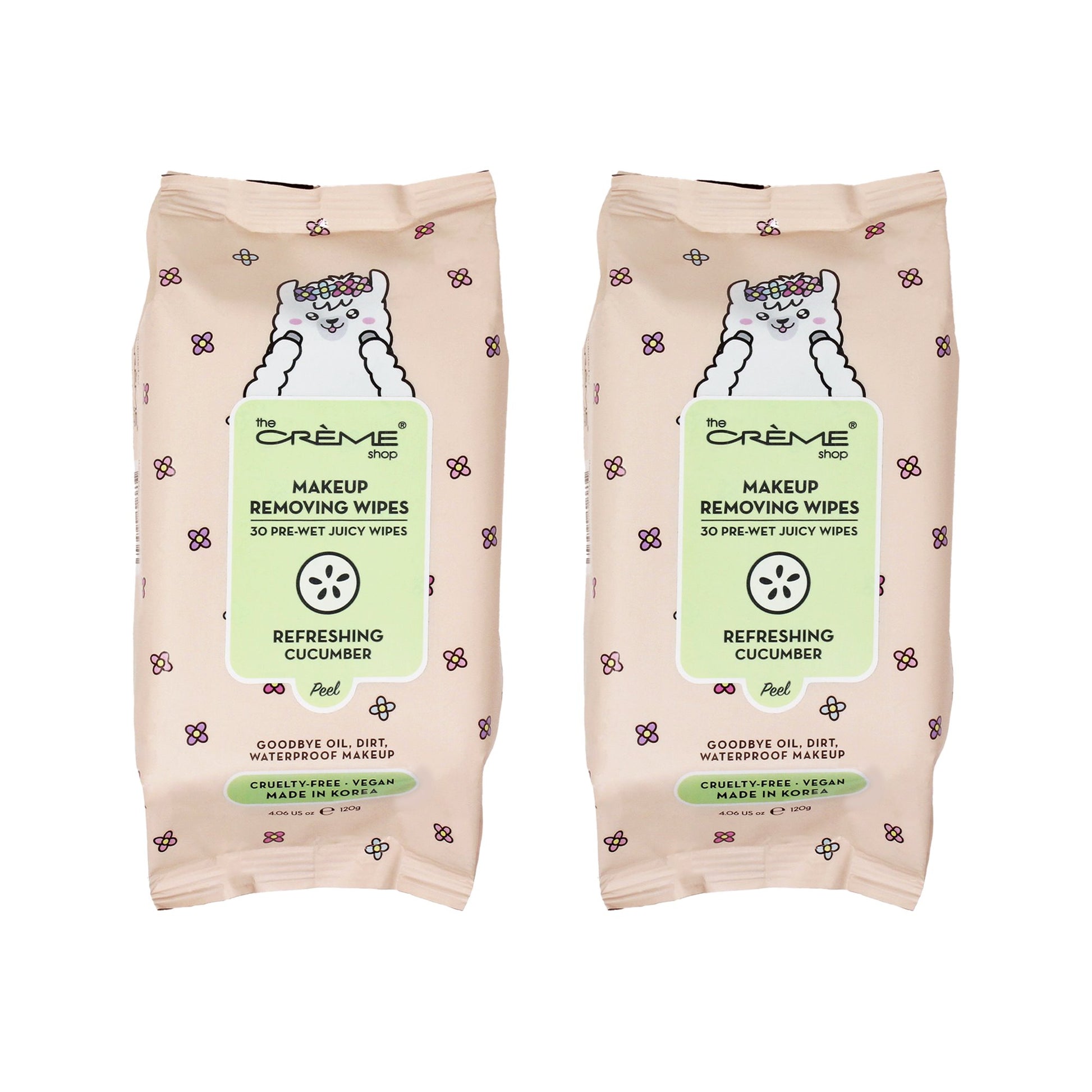 Llama Juicy Makeup Removing Wipes - (2 Packs of 30) towelettes The Crème Shop 