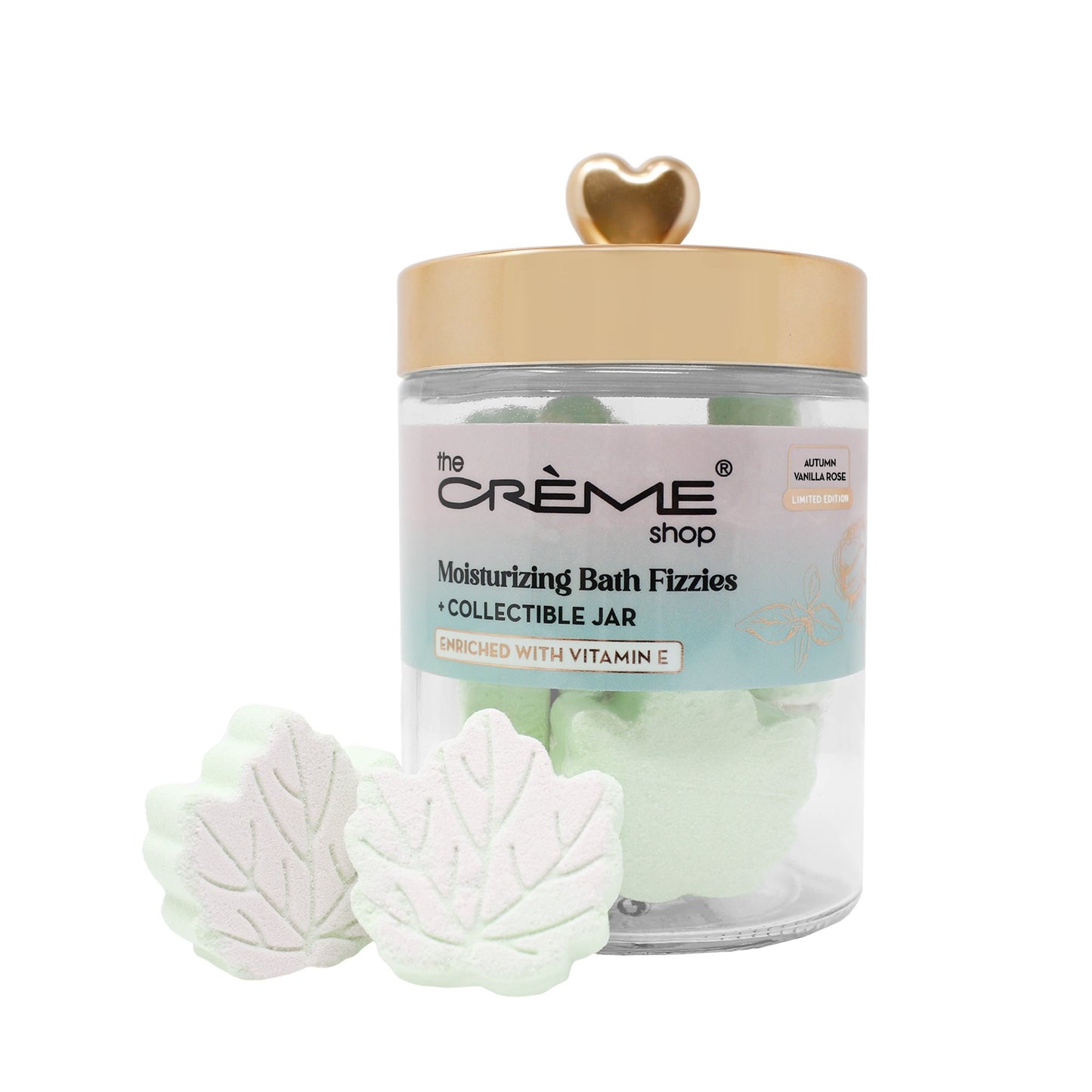 Moisturizing Bath Fizzies + Collectible Jar - Autumn Vanilla Rose Bath Bombs The Crème Shop 