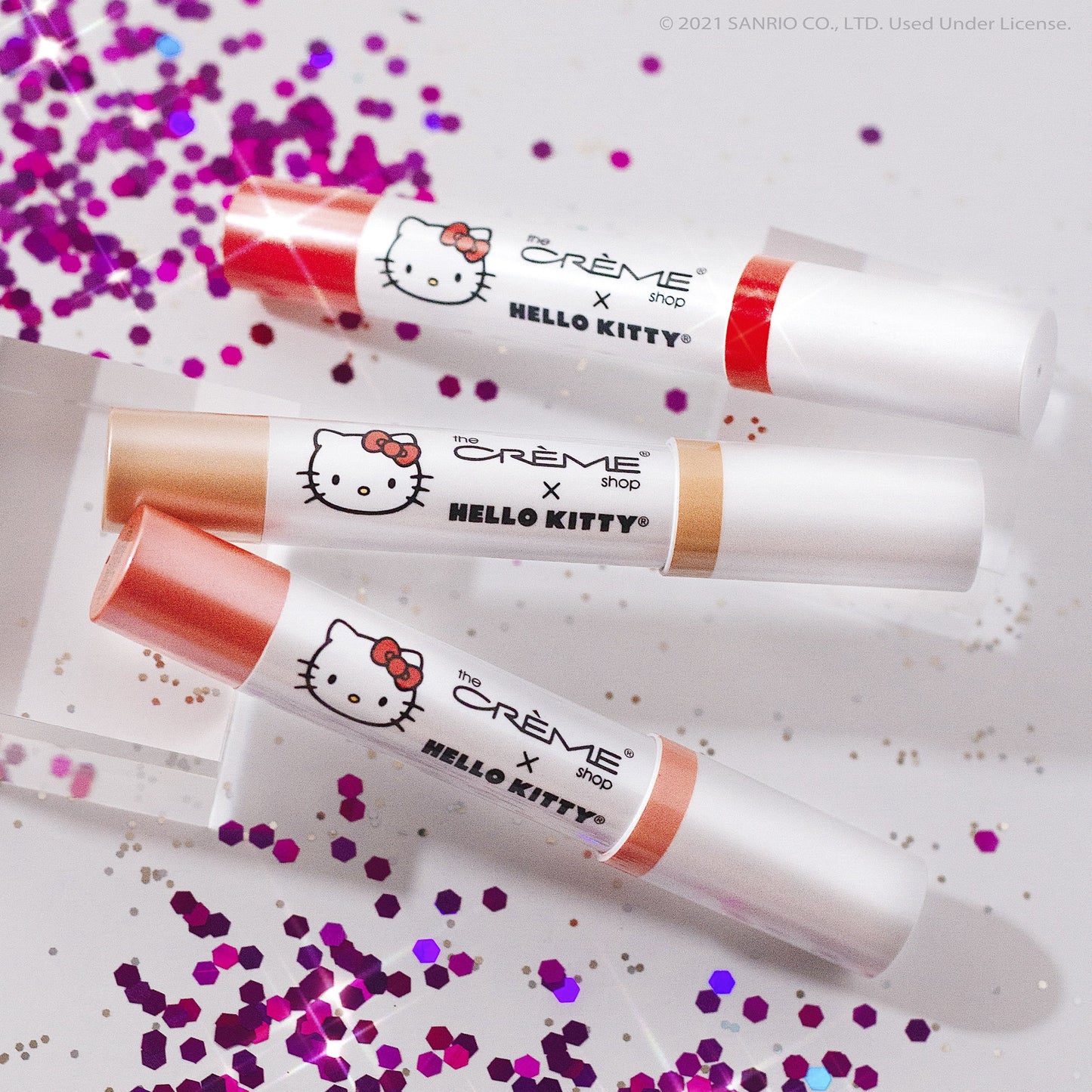 “HELLO LIPPY” Moisturizing Tinted Lip Balm | Peach Pout Lip Balms The Crème Shop x Sanrio Trio 