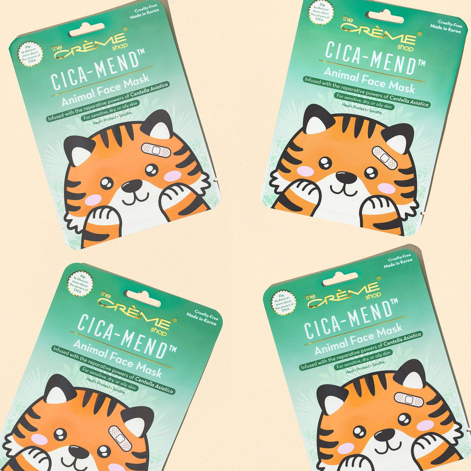 Cica-Mend™ - Animated Tiger Face Mask Animated Sheet Masks - The Crème Shop 